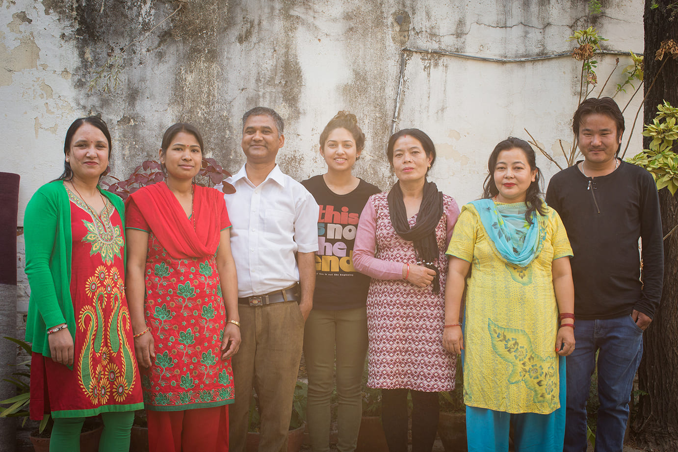 Équipe népalaise en charge de la production au Népal