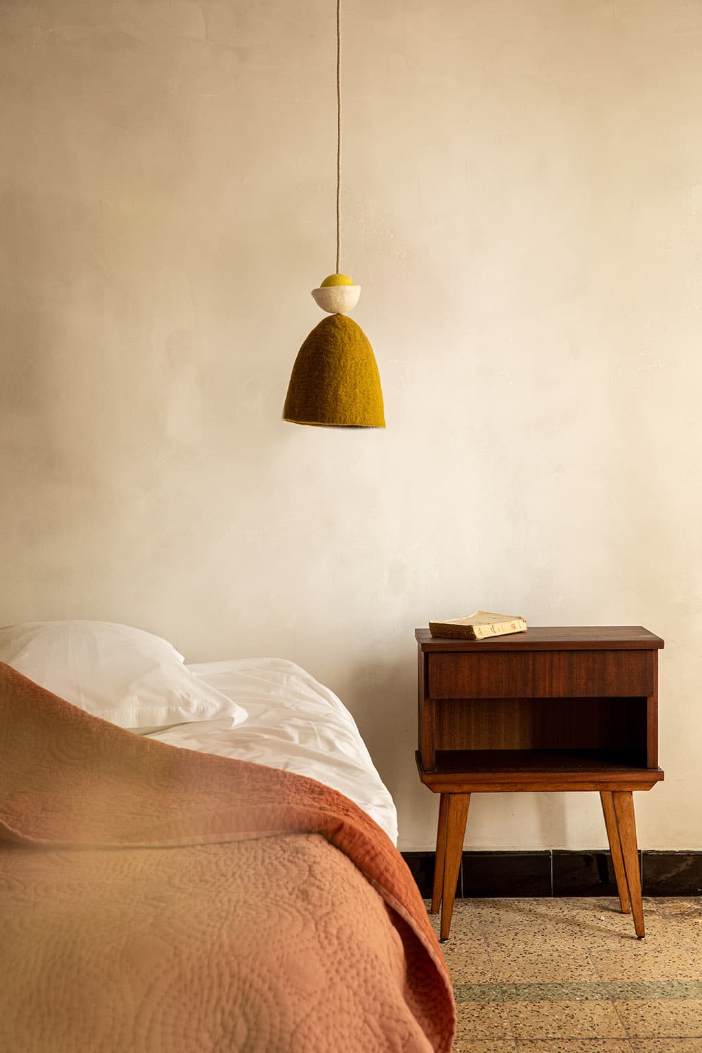 Tricolor wool felt pendant light for bedroom lighting