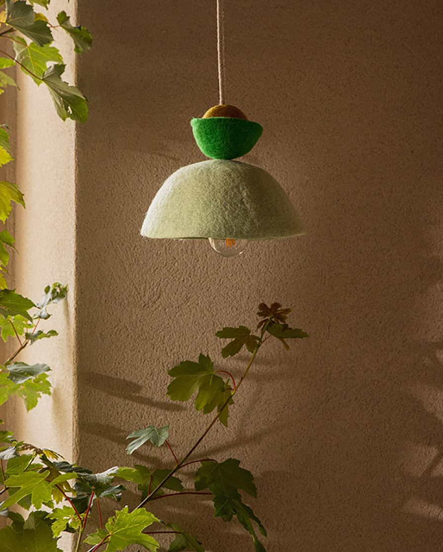 Suspension lumineuse graphique et tendance en laine