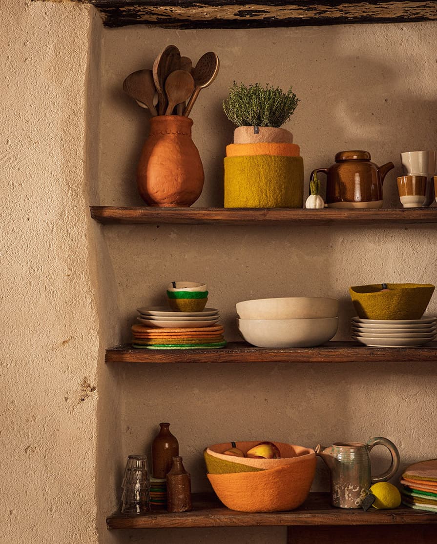 Accessoires en feutre pour décorer la table