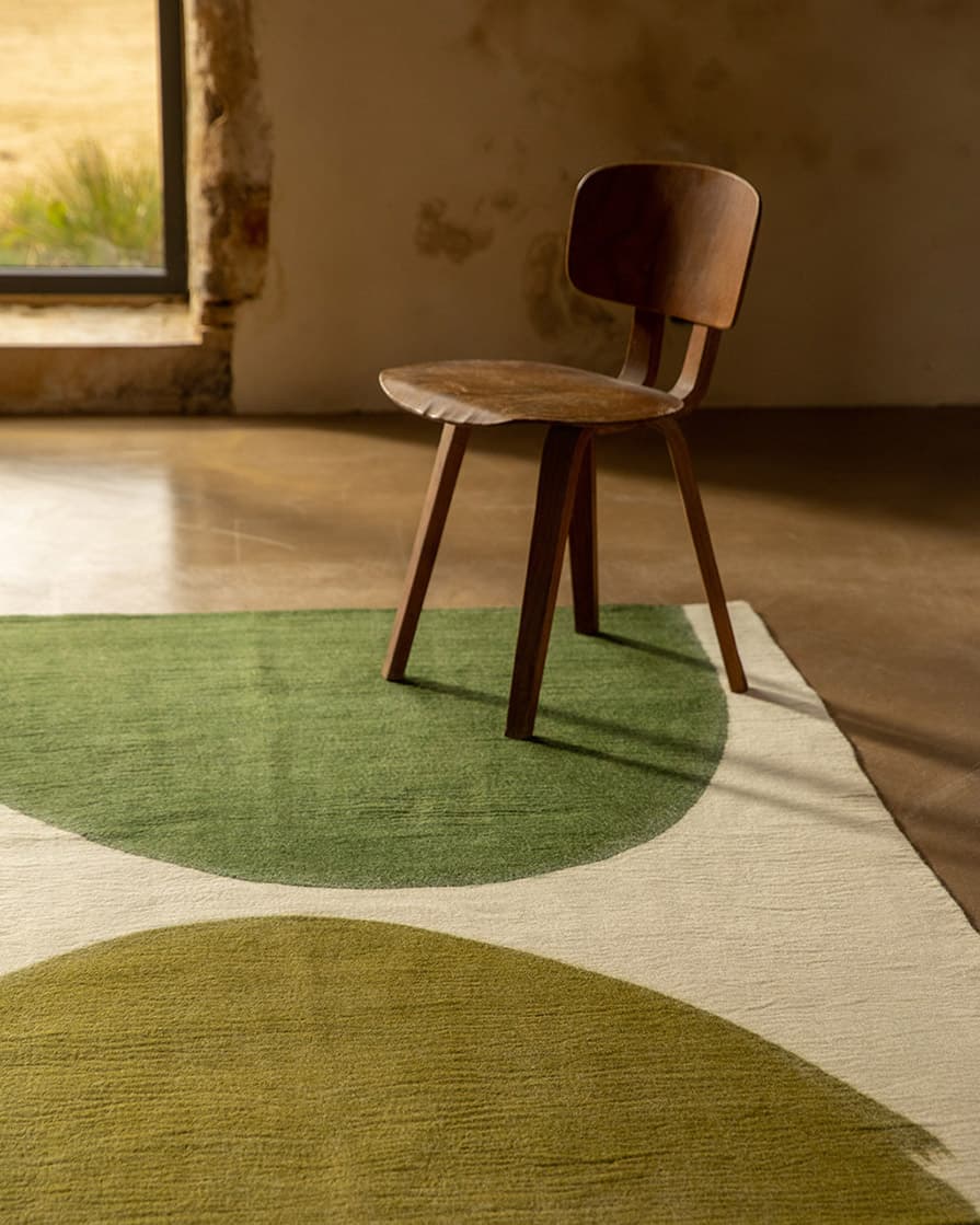 Large rectangular felted wool rug for the living room