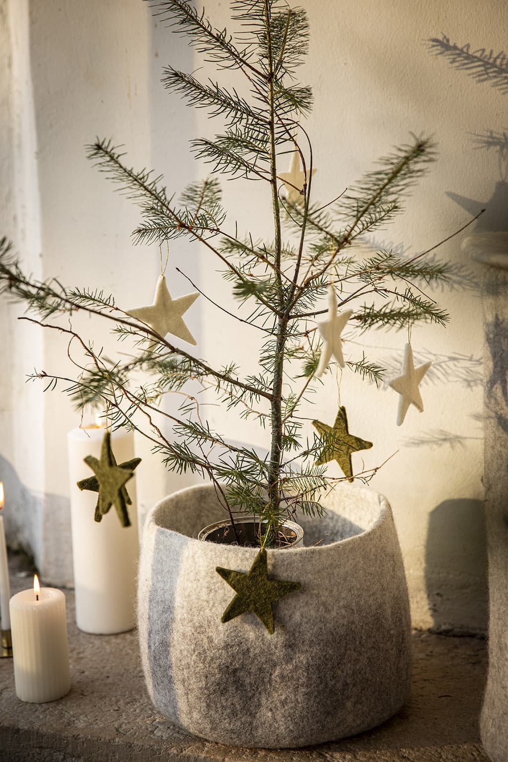Kerstdecoraties in de vorm van sterren voor in de kerstboom
